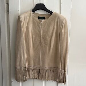 Beige Suede Fringe Jacket